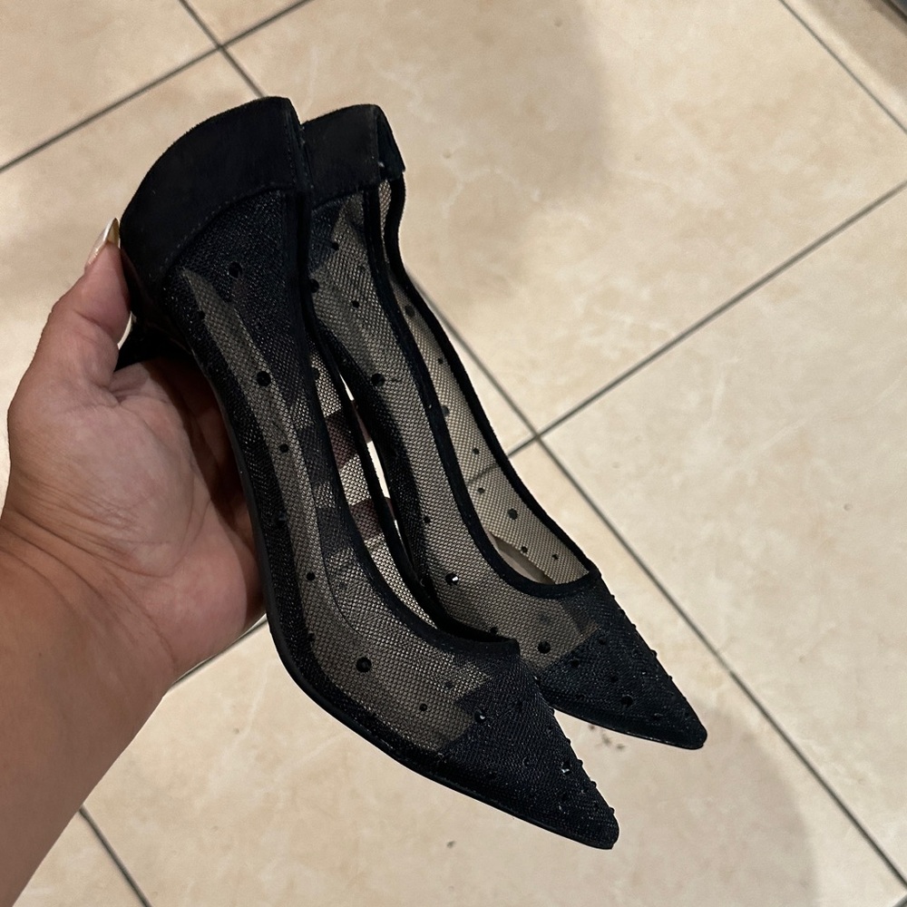Chic Black Mesh Women's Heels